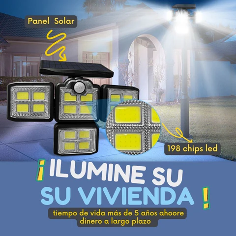 Reflector solar 4 cabezales - 198 leds